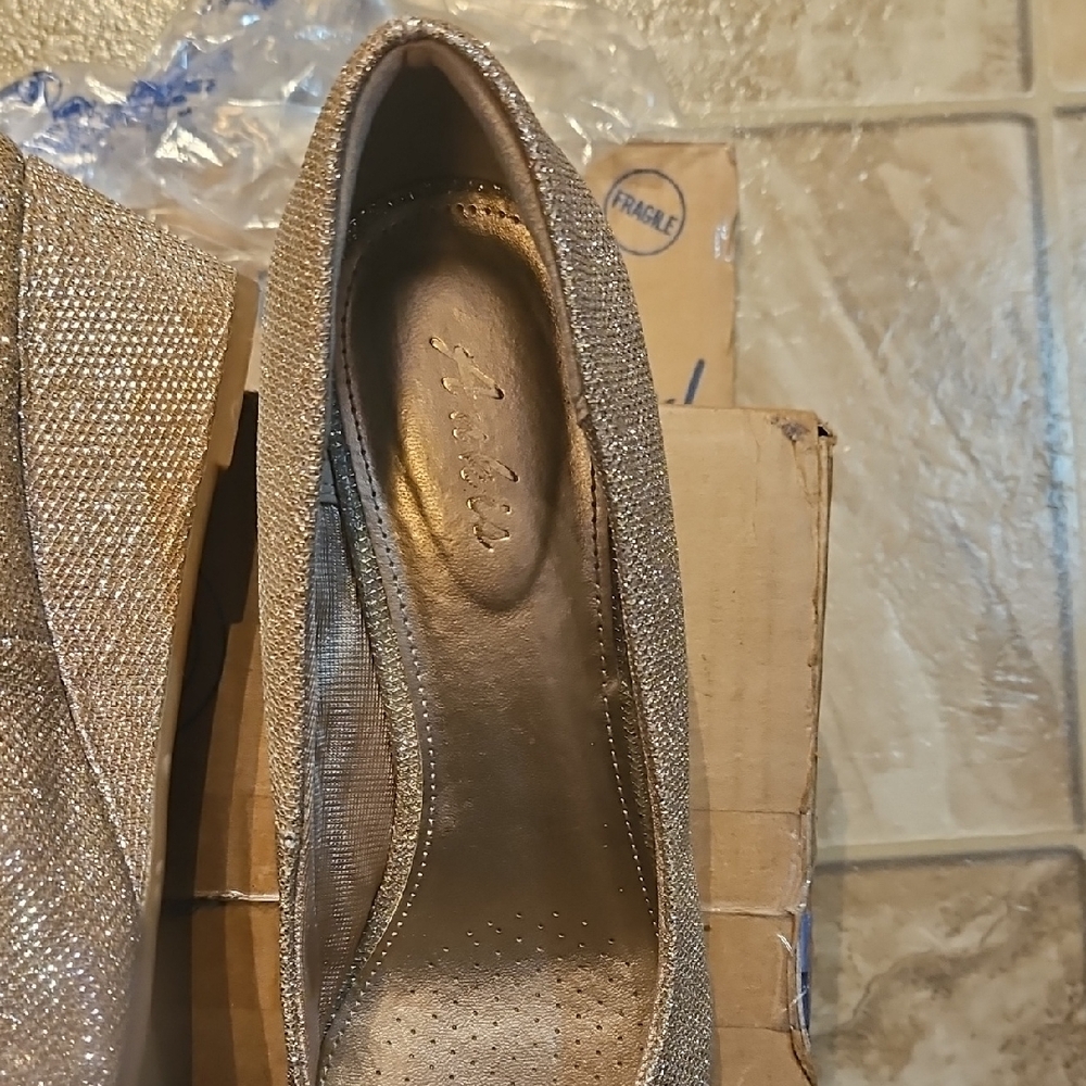 Franco Sarto Shimmering Gold Flats